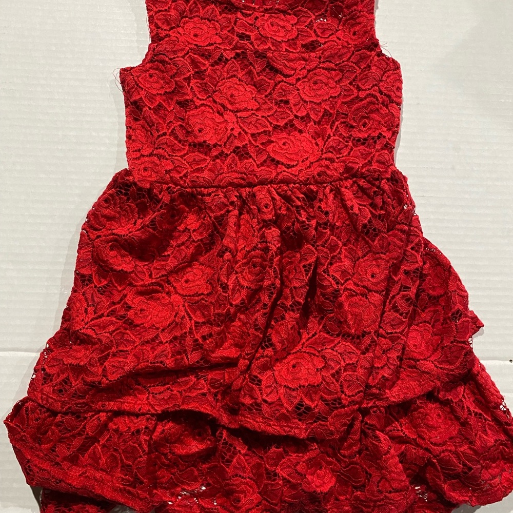 Elegant Red Lace Dress